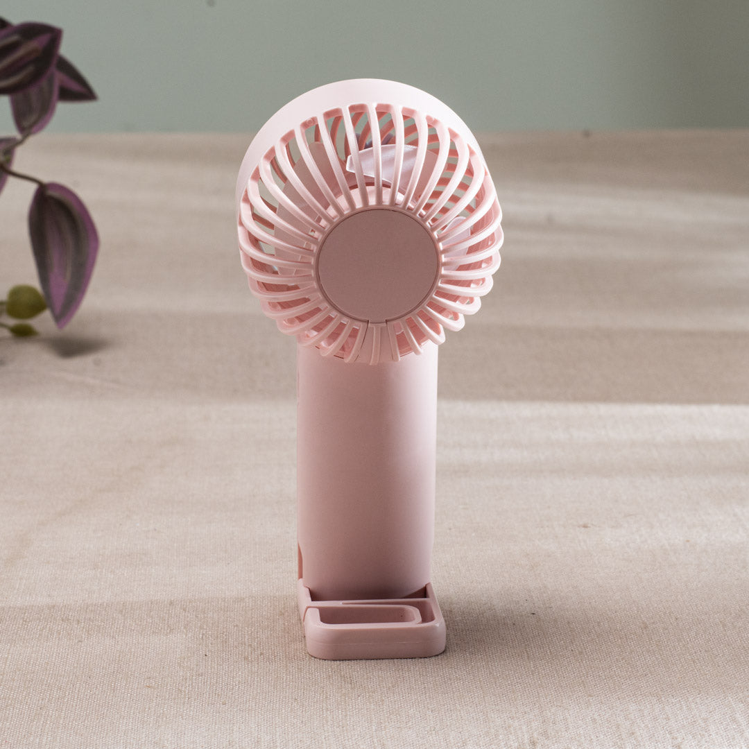 Mini Bunny Ear Portable Handheld Fan – 6 x 16 CM-Pink Plastic Body