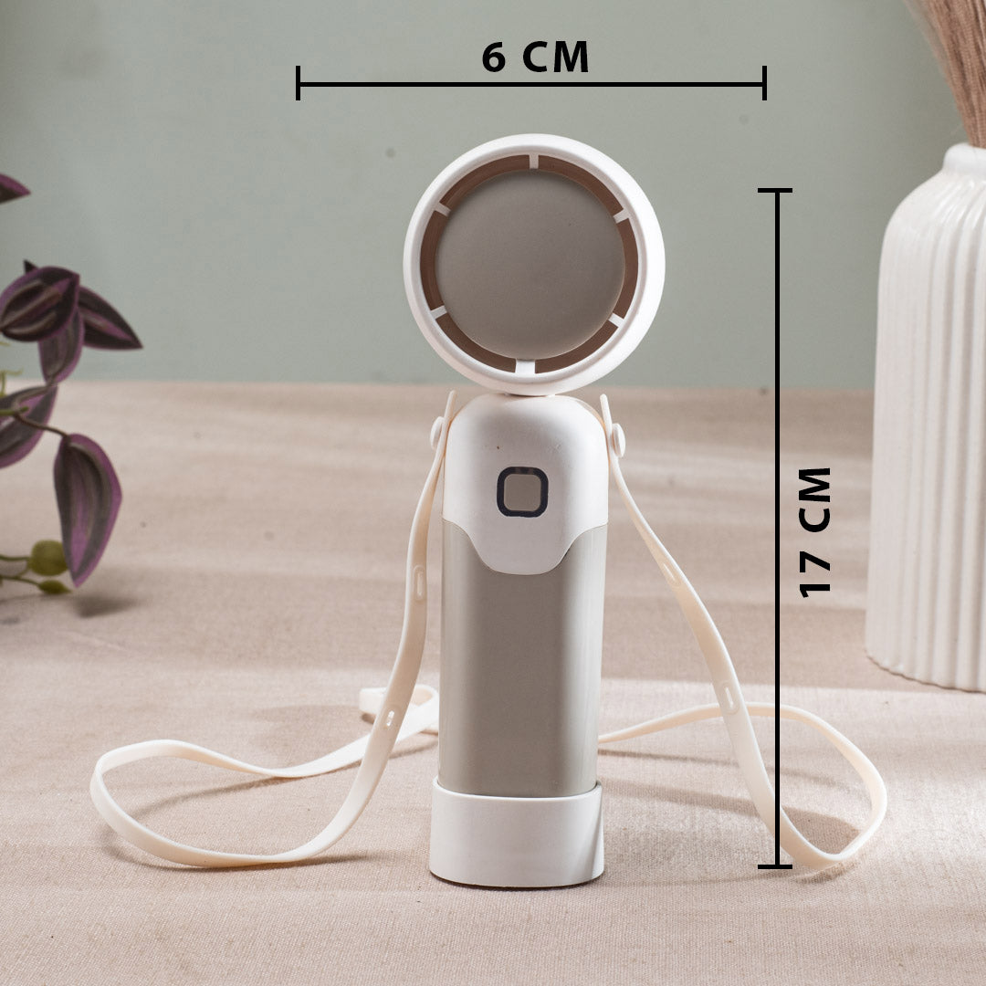 Portable Mini Handheld Fan – 6 x 17 CM-White Plastic Body