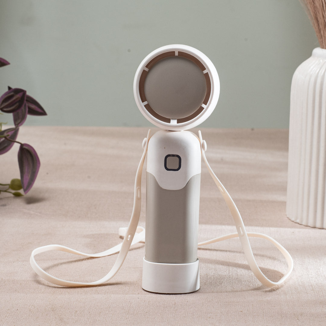 Portable Mini Handheld Fan – 6 x 17 CM-White Plastic Body