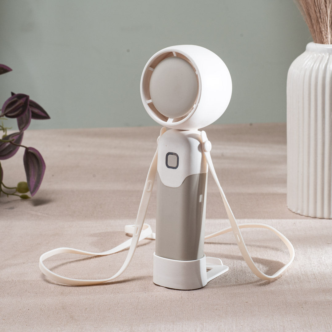 Portable Mini Handheld Fan – 6 x 17 CM-White Plastic Body