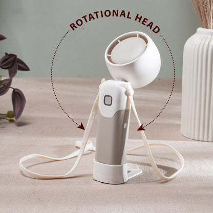 Portable Mini Handheld Fan – 6 x 17 CM-White Plastic Body