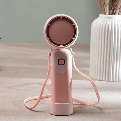 Portable Rechargeable Mini Handheld Fan – 6 x 17 CM-Peach Plastic Body
