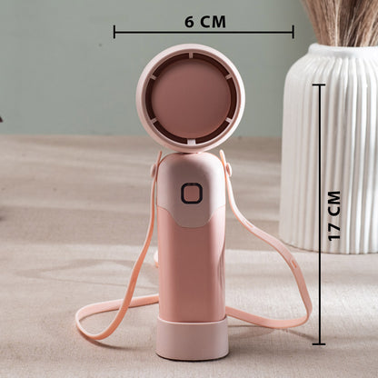 Portable Rechargeable Mini Handheld Fan – 6 x 17 CM-Peach Plastic Body