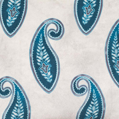 Premium Teal Paisley Velvet Cushion Cover – 16x16 Inch-DGN-29