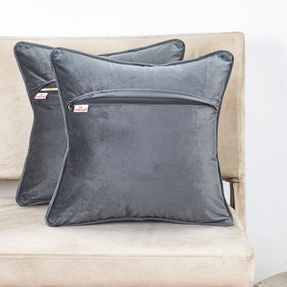 Modern Abstract Blue Velvet Cushion Cover – 16x16 Inch-DGN-30