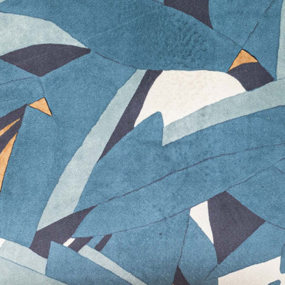 Contemporary Teal Leaf Velvet Cushion Cover – 16x16 Inch-DGN-31