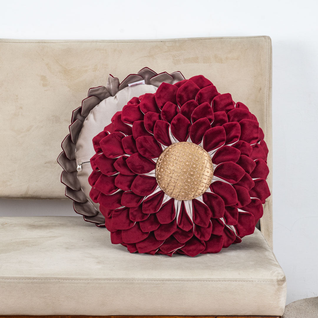 Luxe Velvet Sunflower Cushion Cover