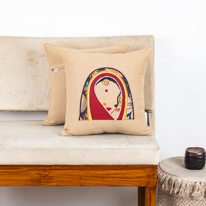 Rajasthani Women Patch Work Cushion Cover