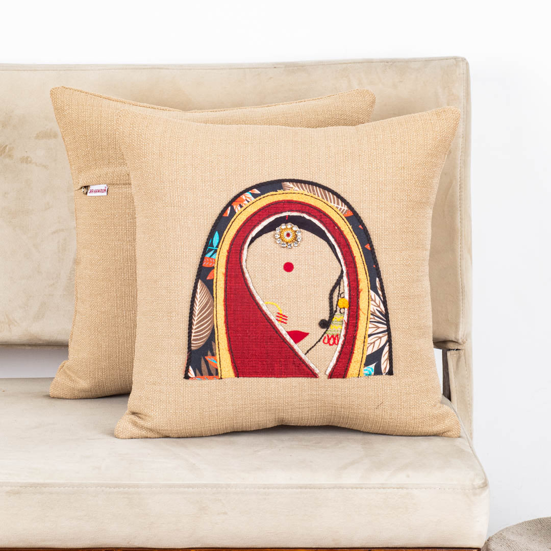 MR. RAJASTHAN And MRS. RAJASTHAN Combo Traditional Cushion Cover