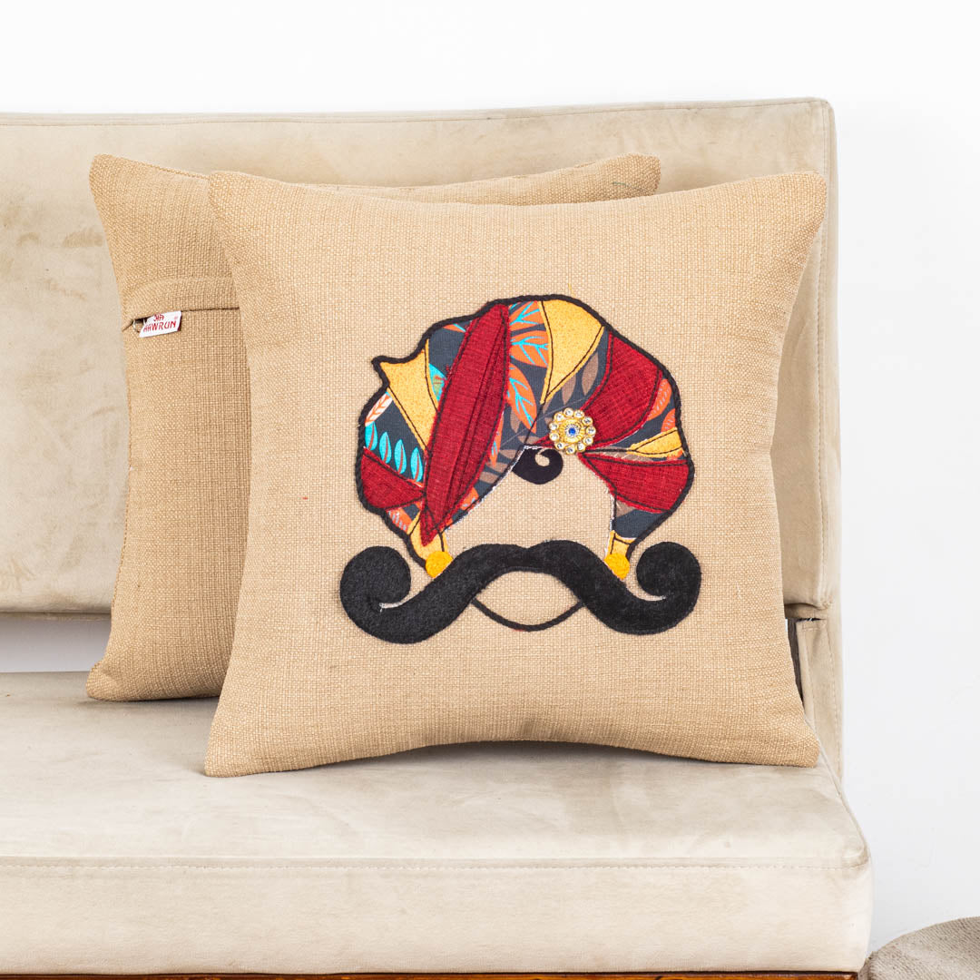 MR. RAJASTHAN And MRS. RAJASTHAN Combo Traditional Cushion Cover