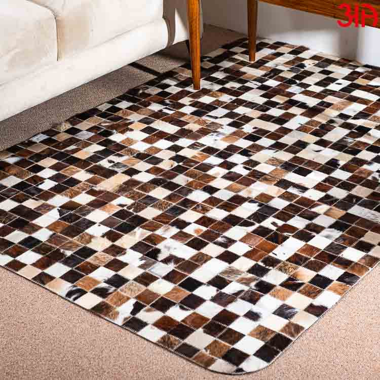 Contemporary Leather Carpet (4x6) Feet