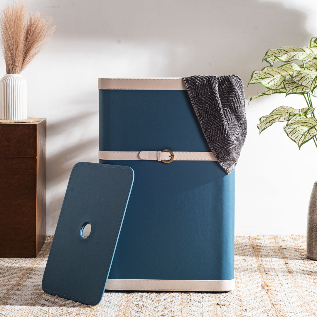 Buckle Design Laundry Box (16x11x24) Inch