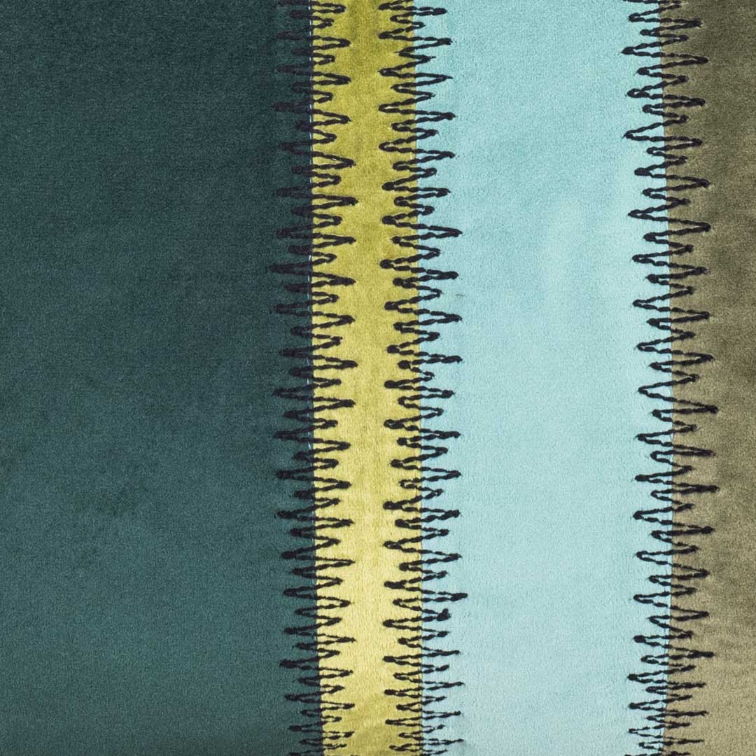 Dynamic Stripe Zig Zag Patch Work Cushion Cover