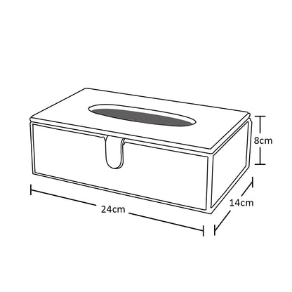 Vegan Leather Tissue Box Holder – 24 × 14 × 8 cm DGN-25