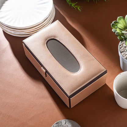 Vegan Leather Tissue Box Holder – 24 × 14 × 8 cm DGN-25