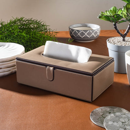 Ash Shade Vegan Leather Tissue Box (24x14x8) CM
