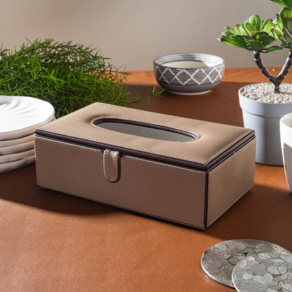 Ash Shade Vegan Leather Tissue Box (24x14x8) CM