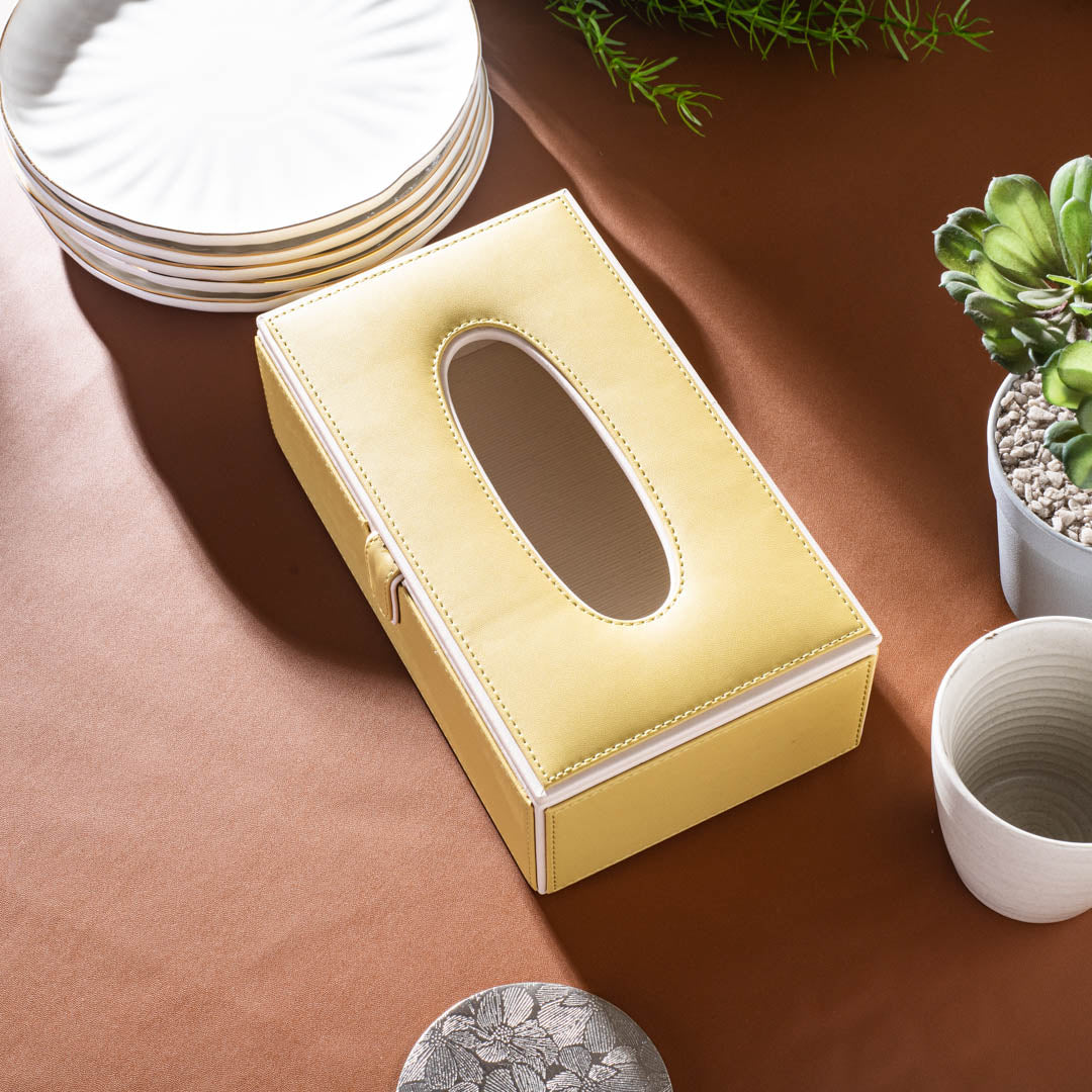 Premium Two-Tone Vegan Leather Standard Size Tissue Box