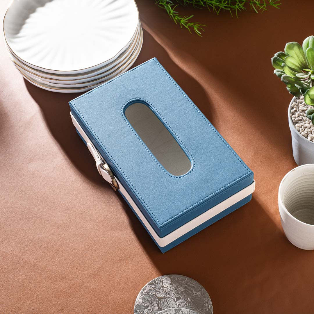 Buckle Design Leather Tissue Box (24x14x8)CM