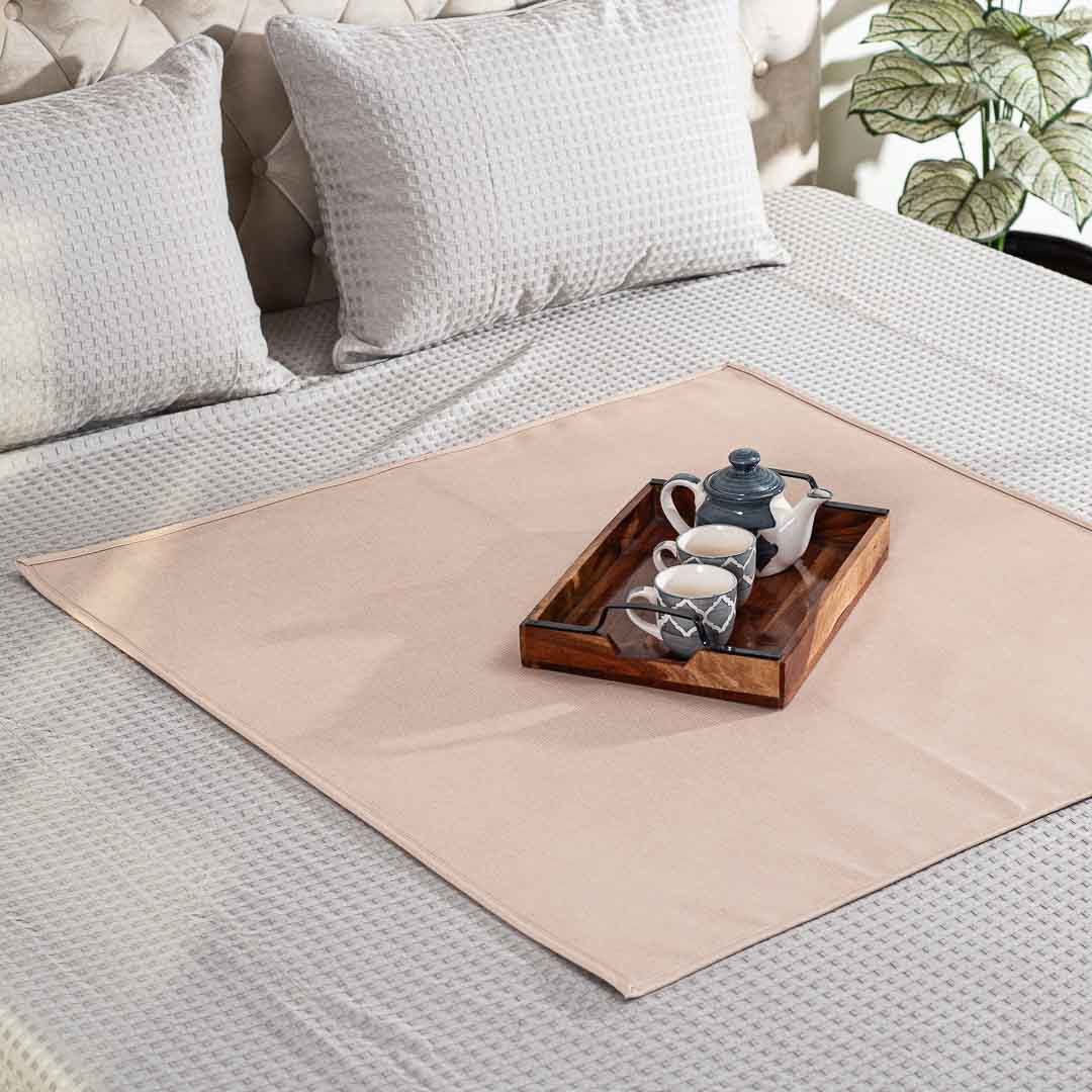 Premium Peach Colour Bed Mat Design Four