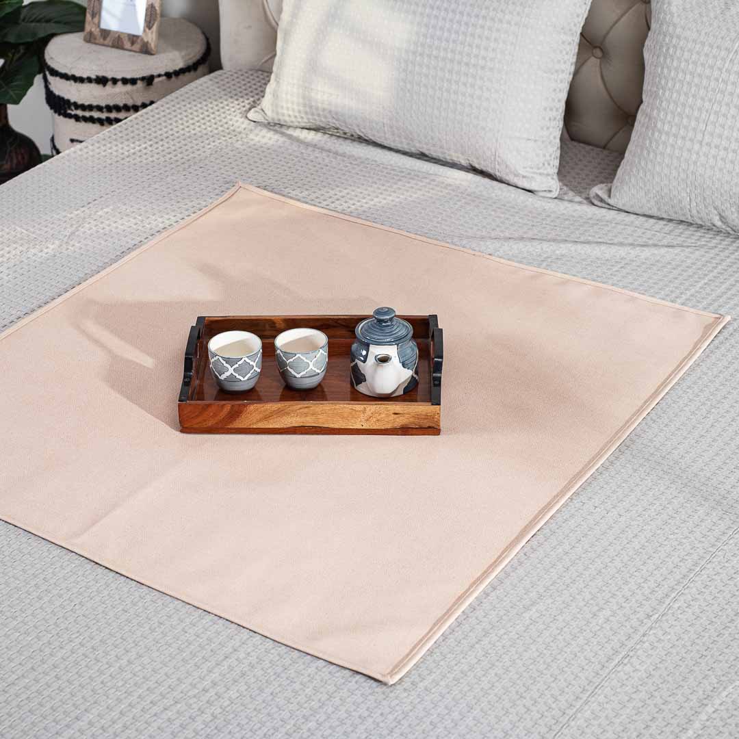 Premium Peach Colour Bed Mat Design Four