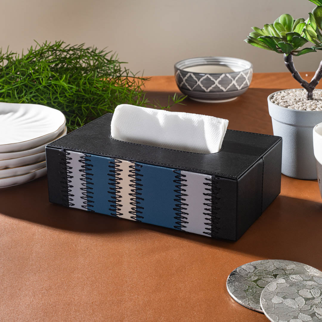 Blue Premium Zig Zag Panel Patch Tissue Box
