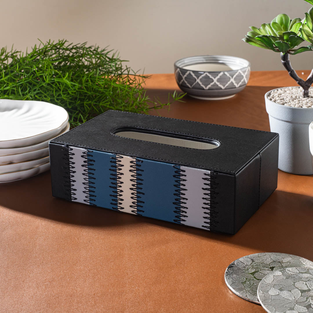 Blue Premium Zig Zag Panel Patch Tissue Box