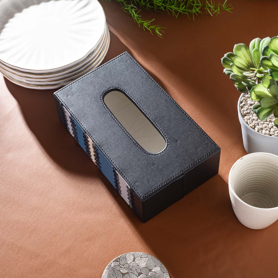 Blue Premium Zig Zag Panel Patch Tissue Box