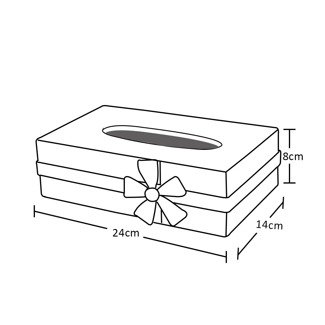 Bow Design Tissue Box (24x14x8)CM