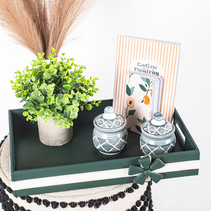 Bow Design Leather Tray