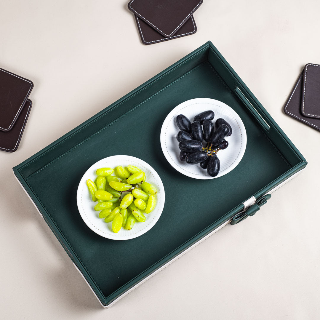Bow Design Leather Tray