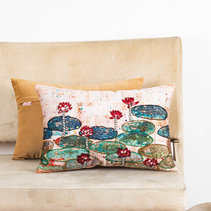 Designer Lotus Flower Cushion Cover for Sofa &amp; Living Room