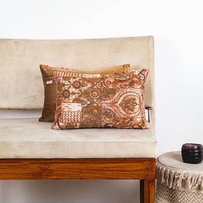 Premium Golden Kashmiri Tales Cushion Cover