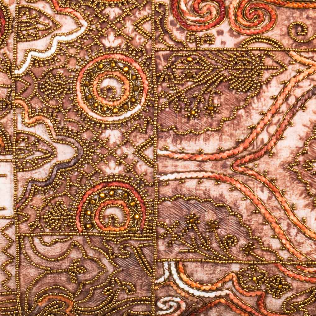 Premium Golden Kashmiri Tales Cushion Cover