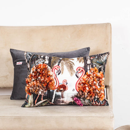 Premium Exotic Flamingos Cushion Cover