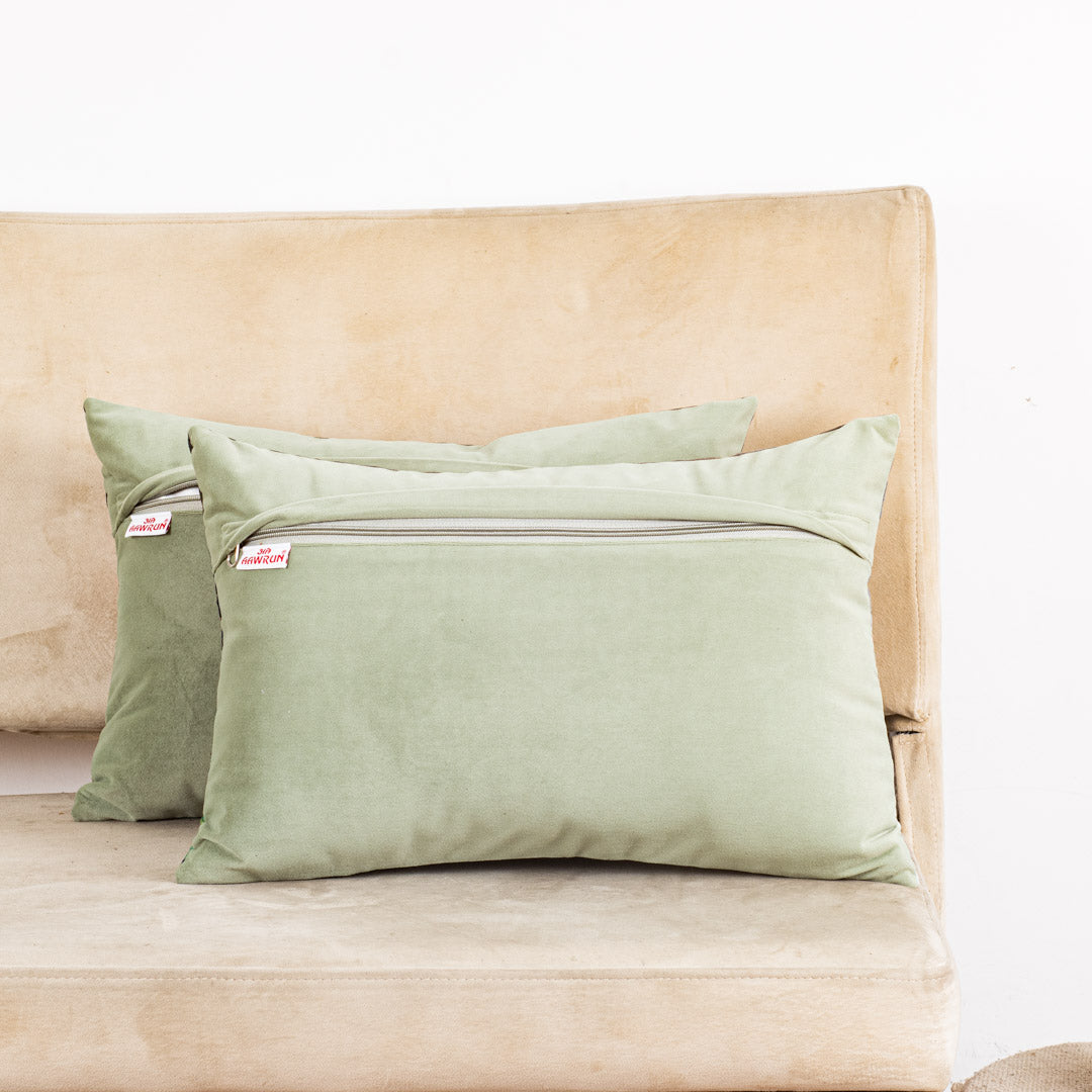Lotus Pond Blended Velvet Cushion Cover