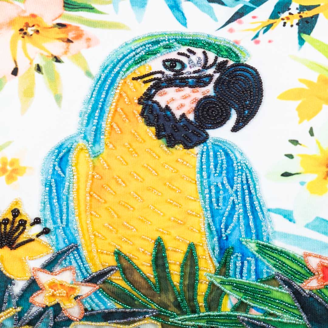 Vibrant Tropical Parrot Velvet Cushion Cover