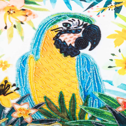 Vibrant Tropical Parrot Velvet Cushion Cover