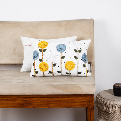 Designer Flower Pattern Cushion Cover for Sofa &amp; Living Room