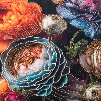 Luxury Botanical Cushion Cover with Artistic Floral Design