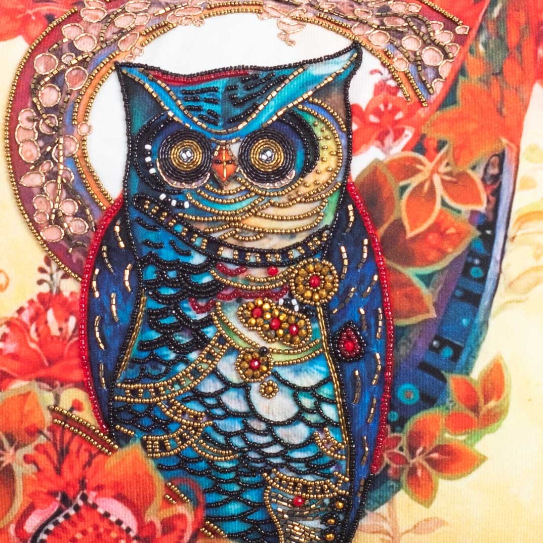 Designer Owl Artwork Cushion Cover for Sofa &amp; Living Room