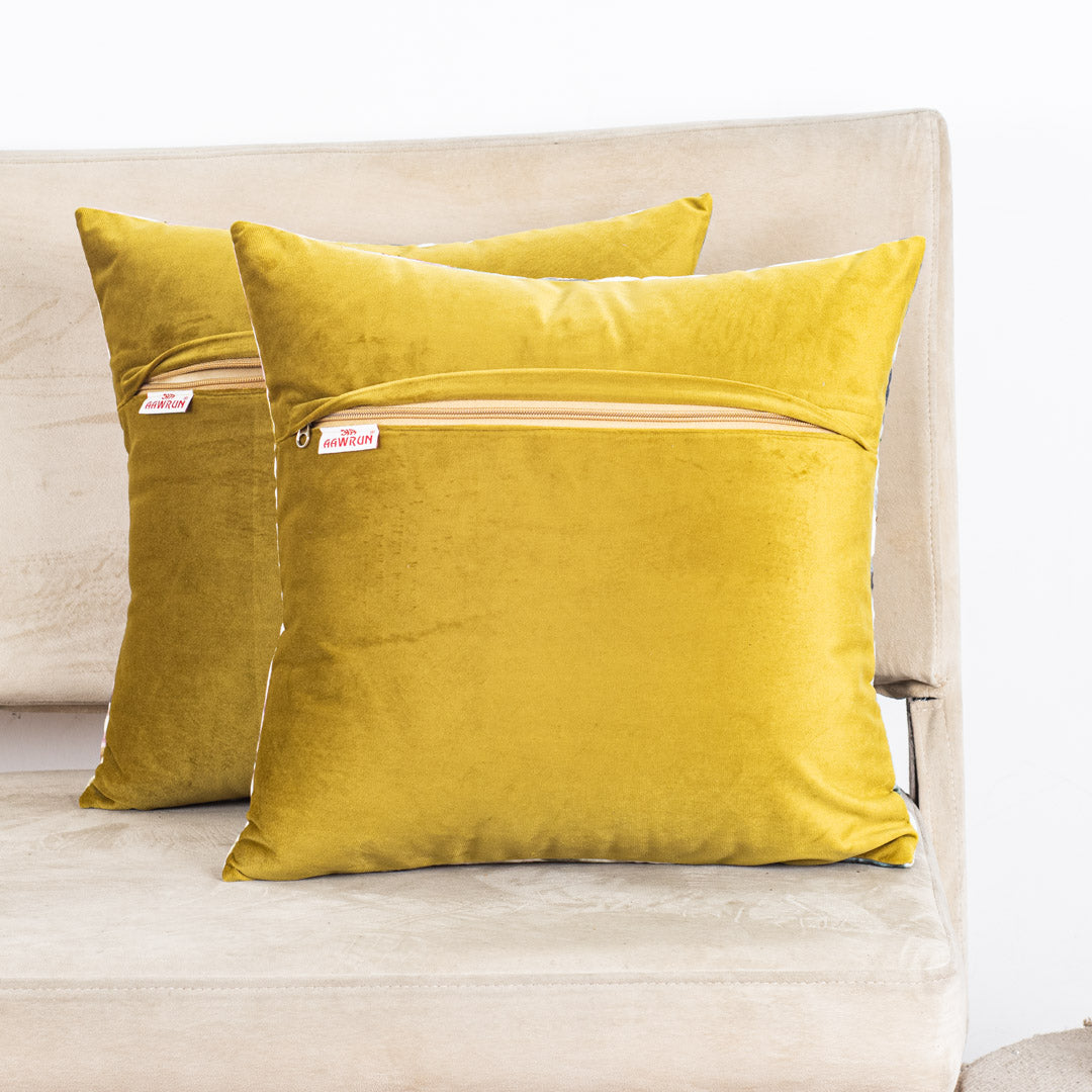Luxury Nature Inspired Cushion Cover with Botanical Artwork