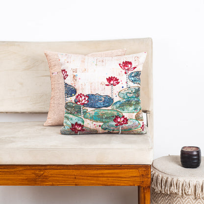 Designer Lotus Flower Cushion Cover for Sofa &amp; Living Room
