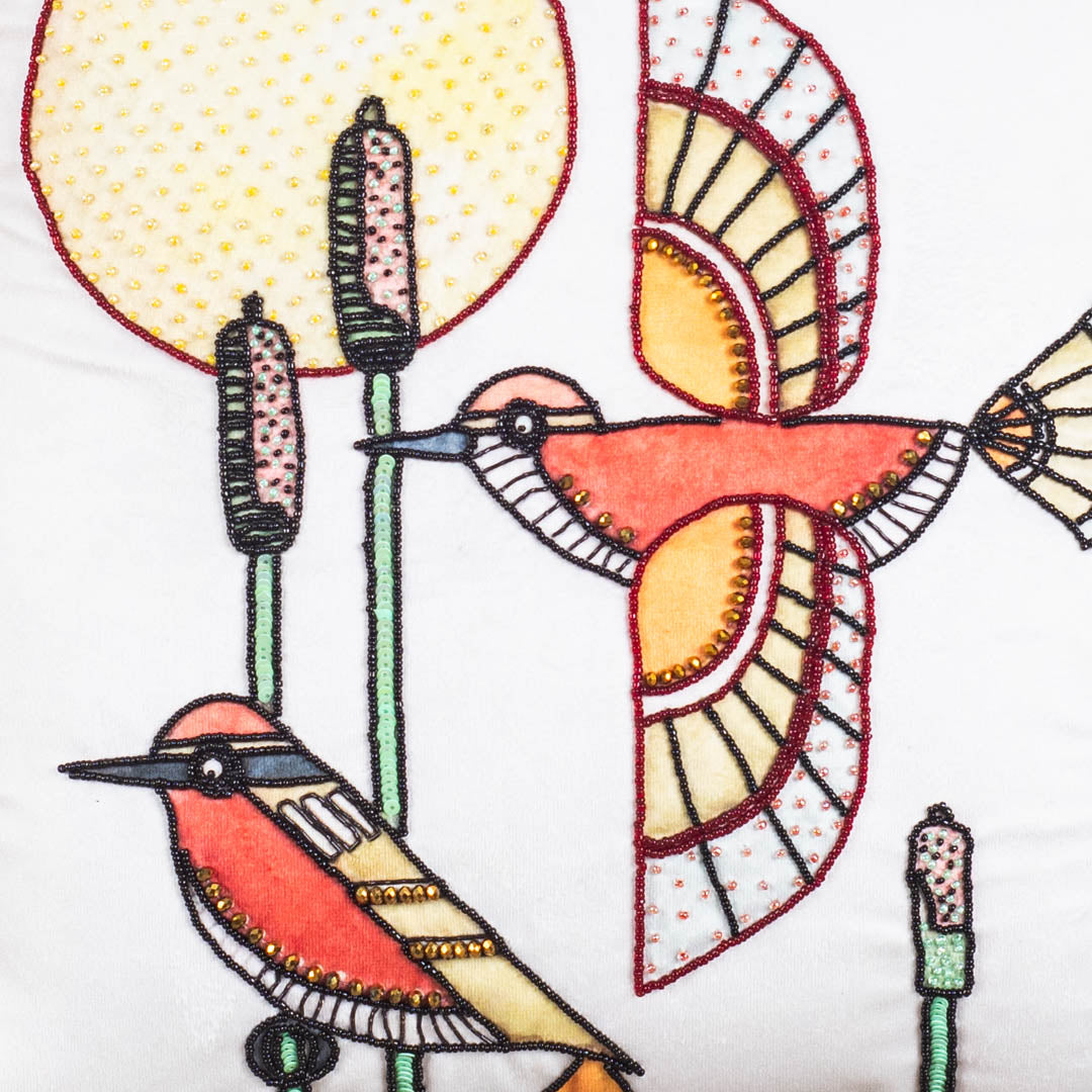 Designer Bird Motif Cushion Cover for Sofa &amp; Living Room