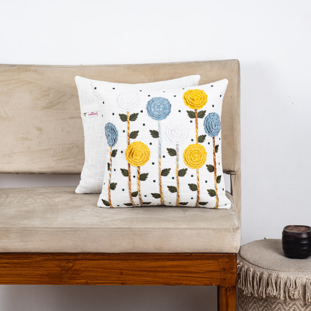 Designer Flower Pattern Cushion Cover for Sofa &amp; Living Room
