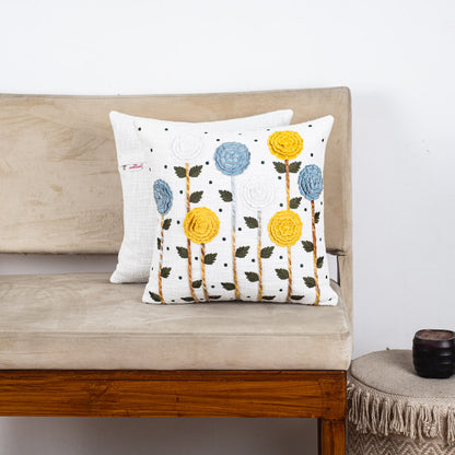Designer Flower Pattern Cushion Cover for Sofa &amp; Living Room