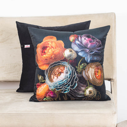 Luxury Botanical Cushion Cover with Artistic Floral Design