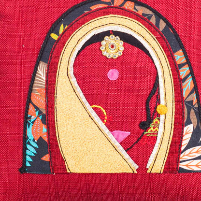 Rajasthani Women Patch Work Cushion Cover