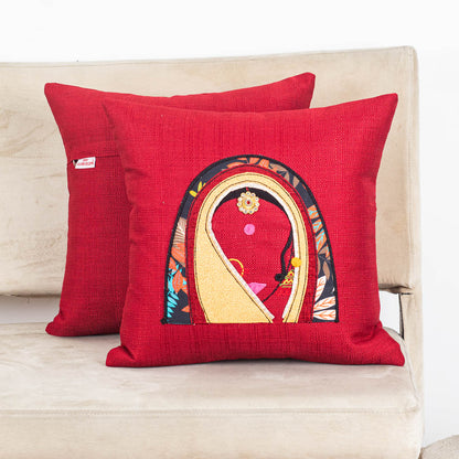 Rajasthani Women Patch Work Cushion Cover