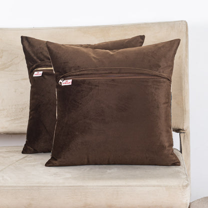 Elegant Owl Design Velvet Cushion Cover